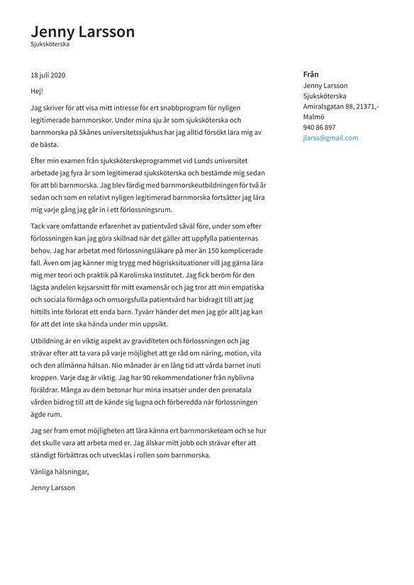 Sjuksköterska cover_letter example