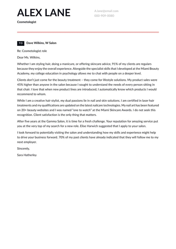 Cosmetologist cover_letter example