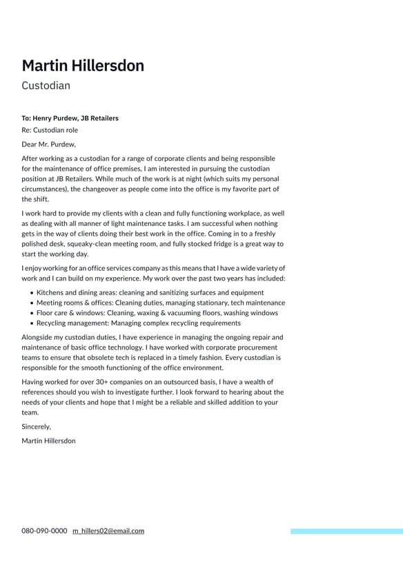 Custodian cover_letter example