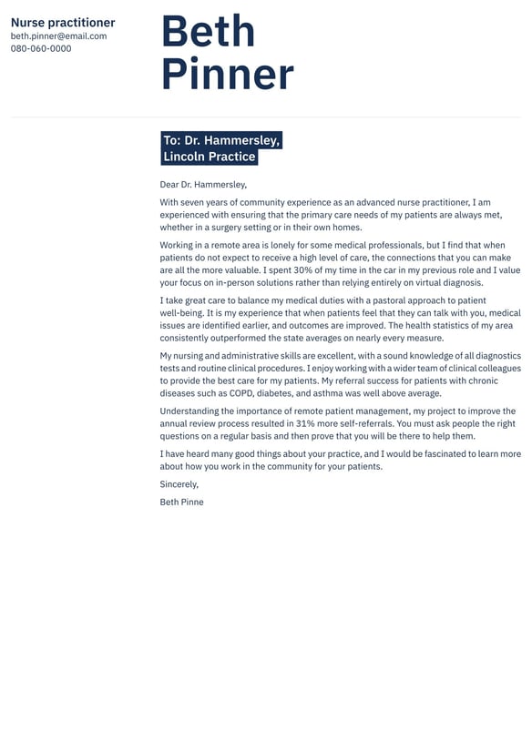 Nurse Practitioner cover_letter example