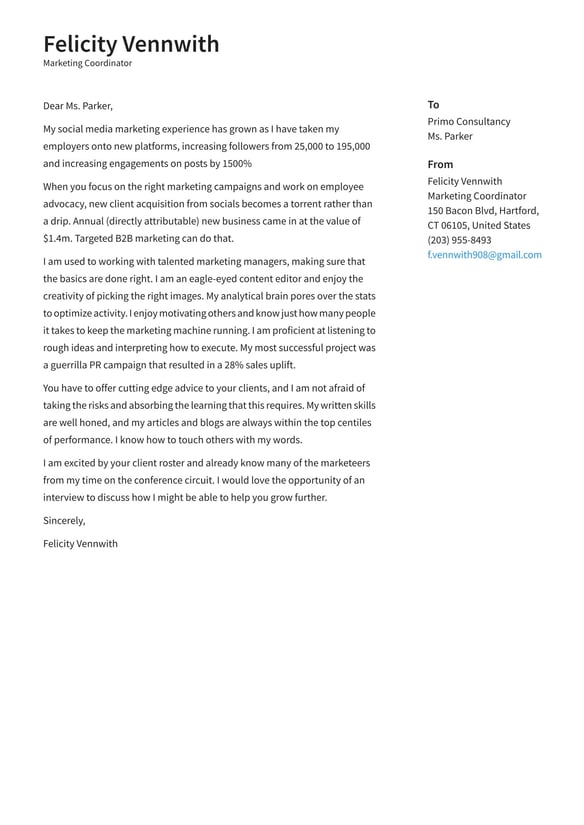 Marketing Coordinator cover_letter example