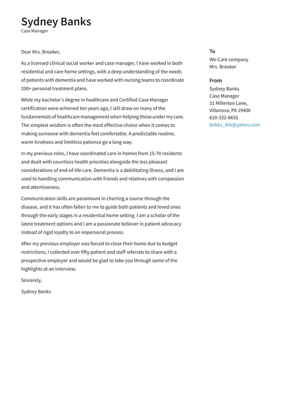 Case Manager cover_letter example
