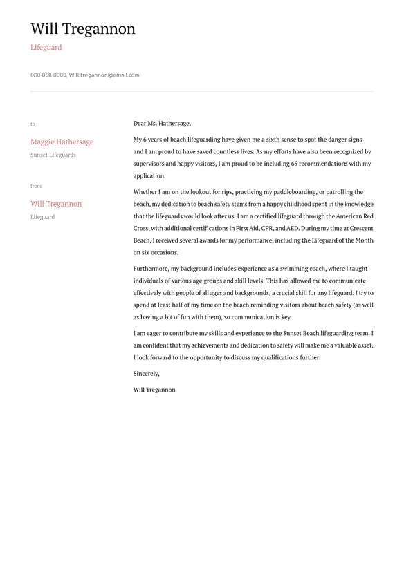 Lifeguard cover_letter example