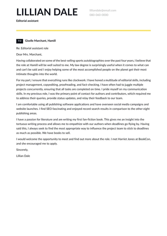 Editorial Assistant cover_letter example