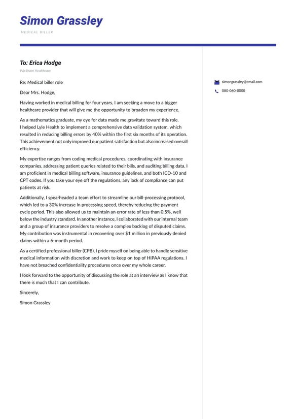Medical Biller cover_letter example