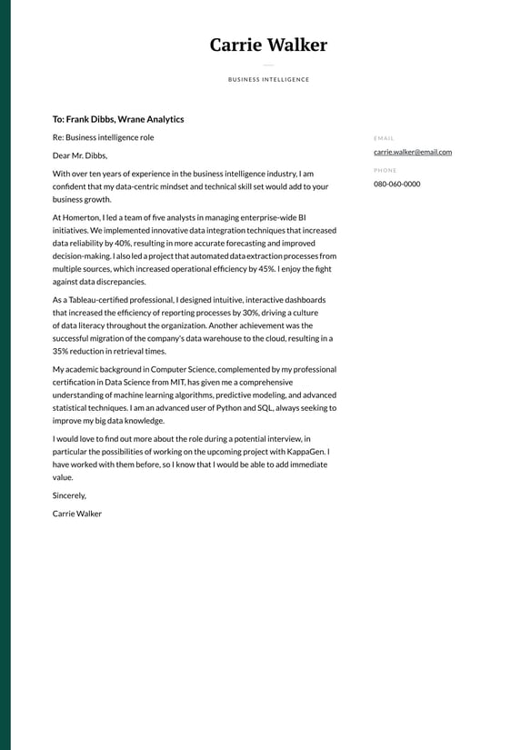 Business Intelligence  cover_letter example