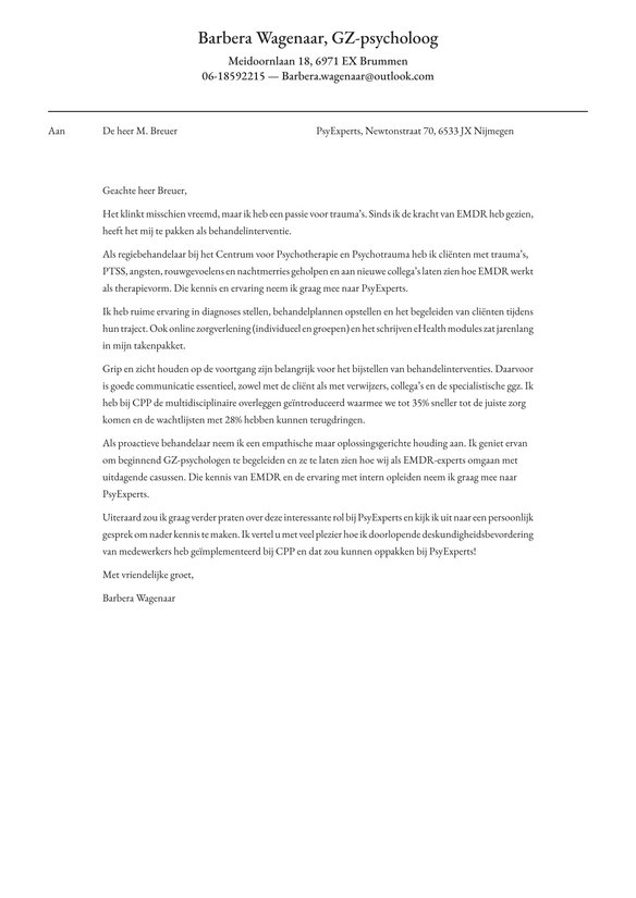 GZ-psycholoog cover_letter example
