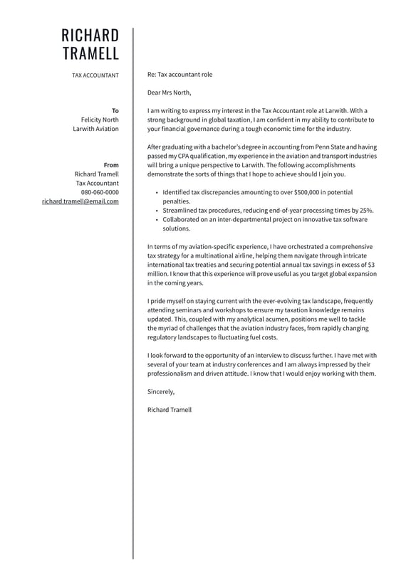 Tax Accountant cover_letter example