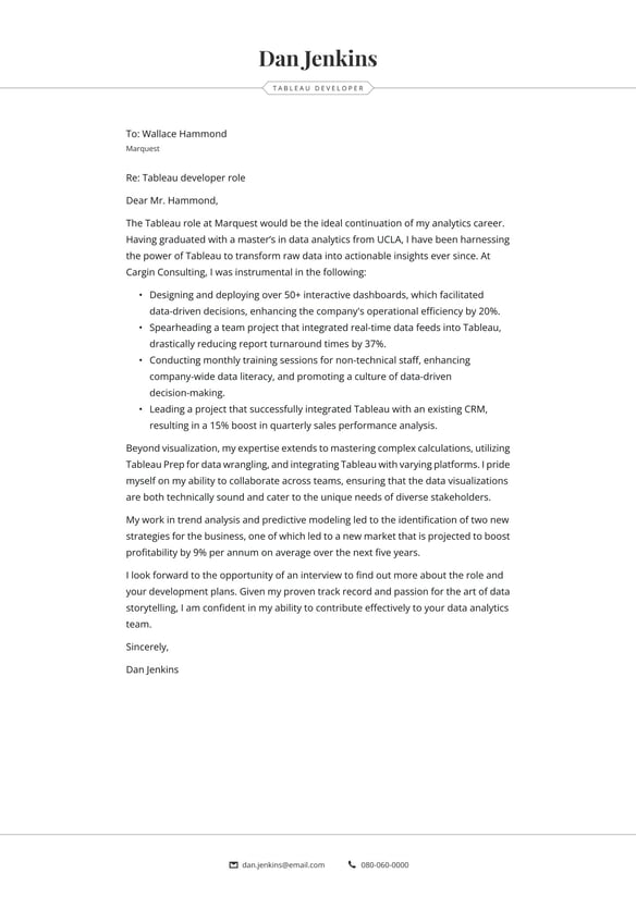 Tableau Developer cover_letter example