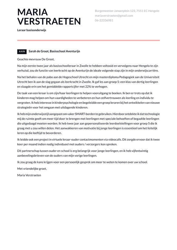 Leraar basisonderwijs cover_letter example