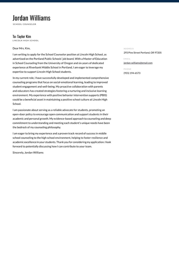 School Counselor cover_letter example