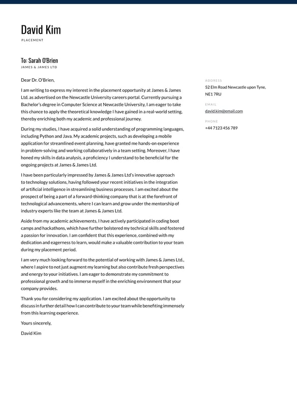Placement cover_letter example