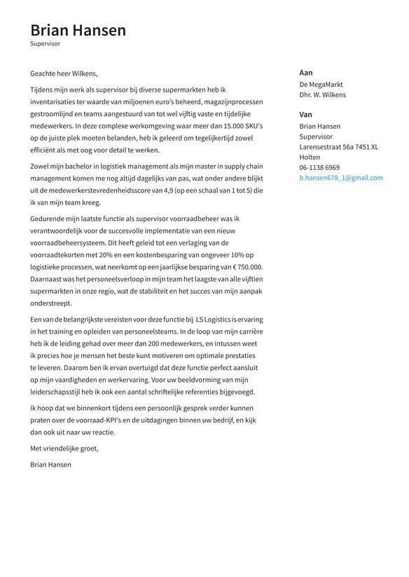 Supervisor cover_letter example