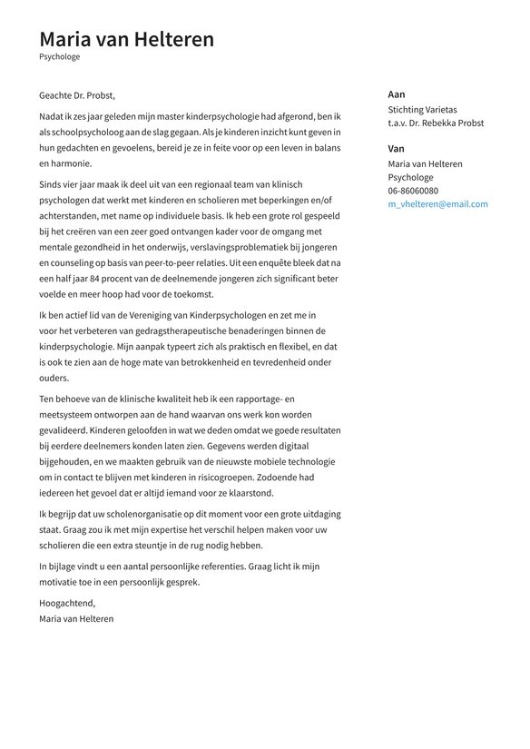 Psycholoog cover_letter example
