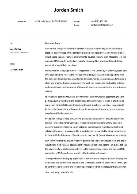 McDonald's cover_letter example
