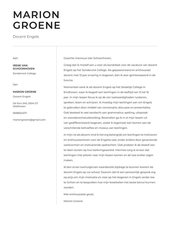 Engels Docent cover_letter example