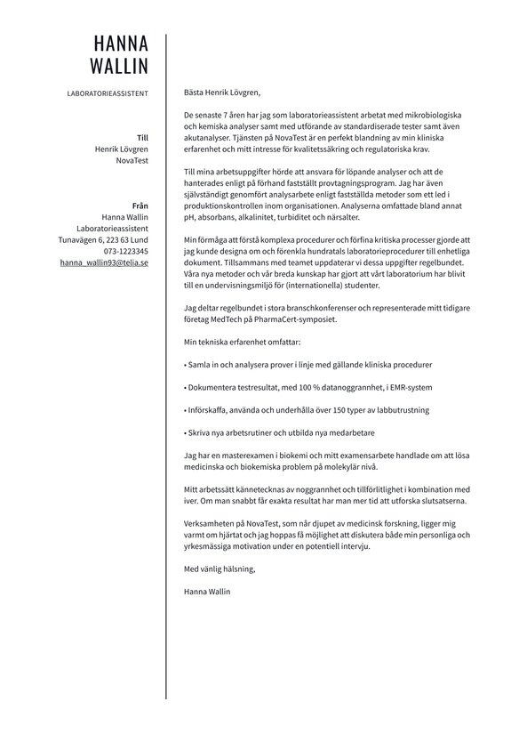 Labboratorieassistenter cover_letter example