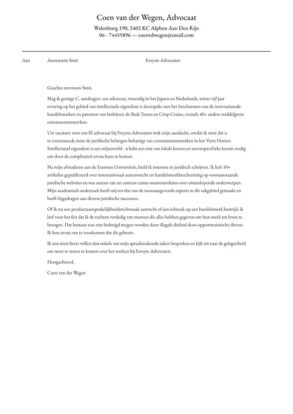 Advocaat cover_letter example