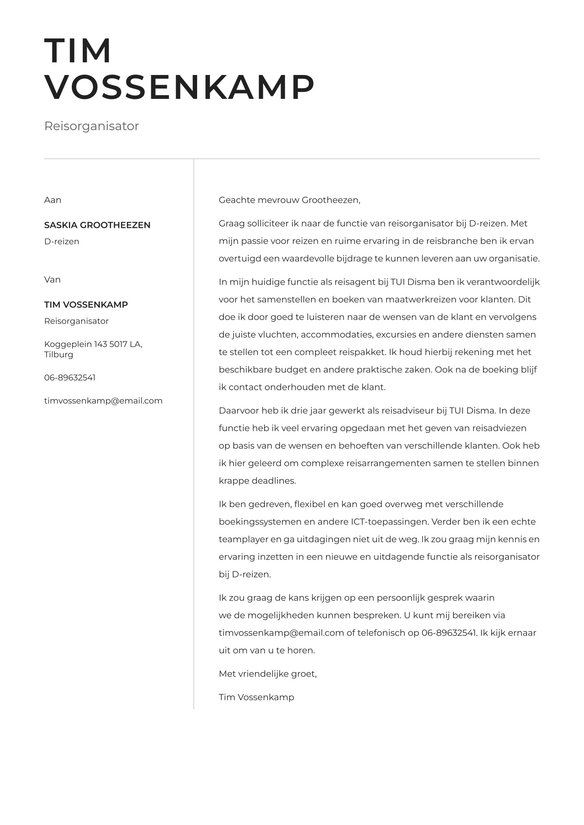 Reisbureau cover_letter example