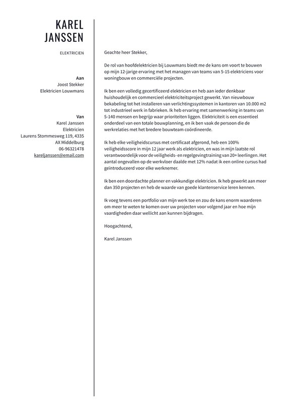 Elektricien cover_letter example