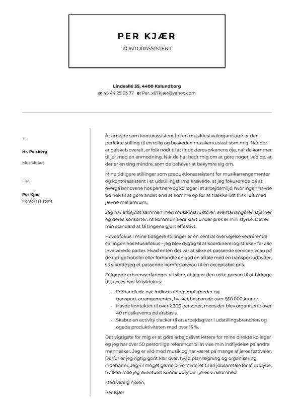 Kontorassistent cover_letter example