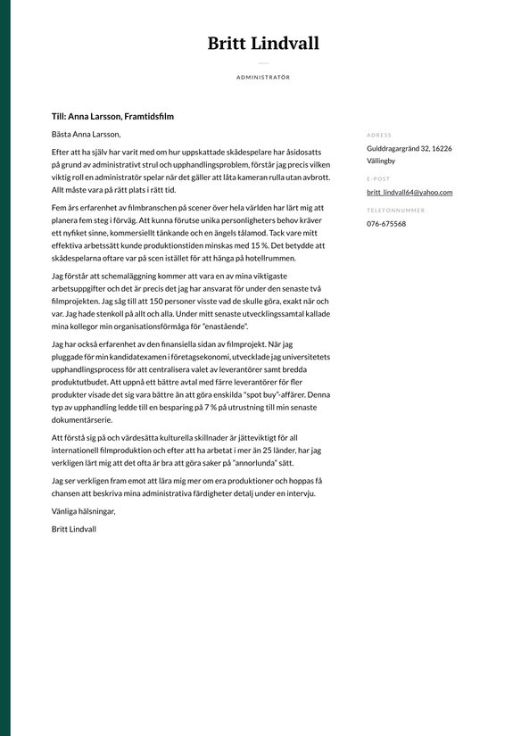Handläggare cover_letter example