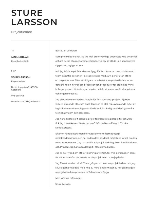 Projektledare cover_letter example