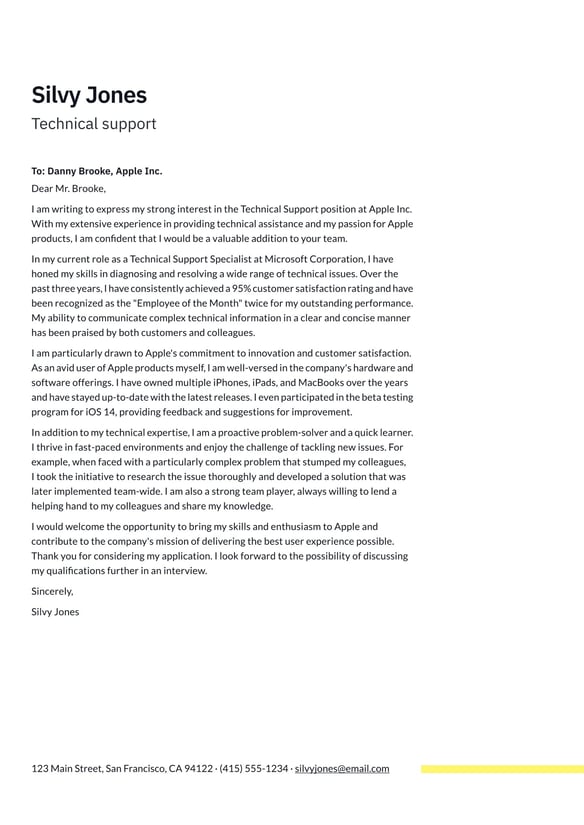 Technical Support cover_letter example
