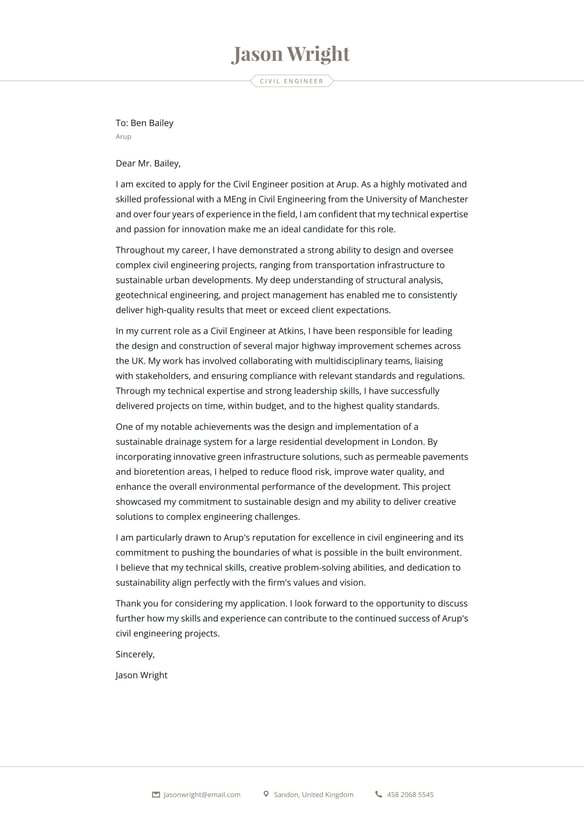 Civil Engineer cover_letter example