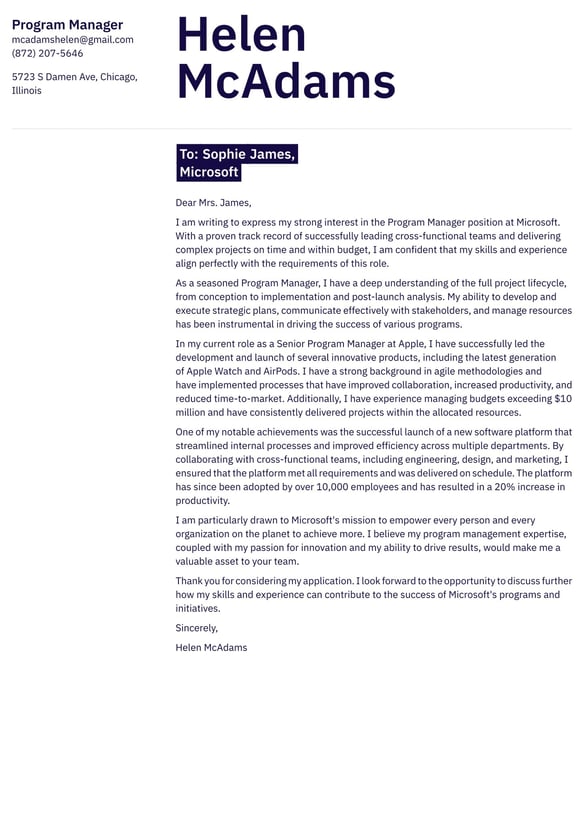 Program Manager cover_letter example