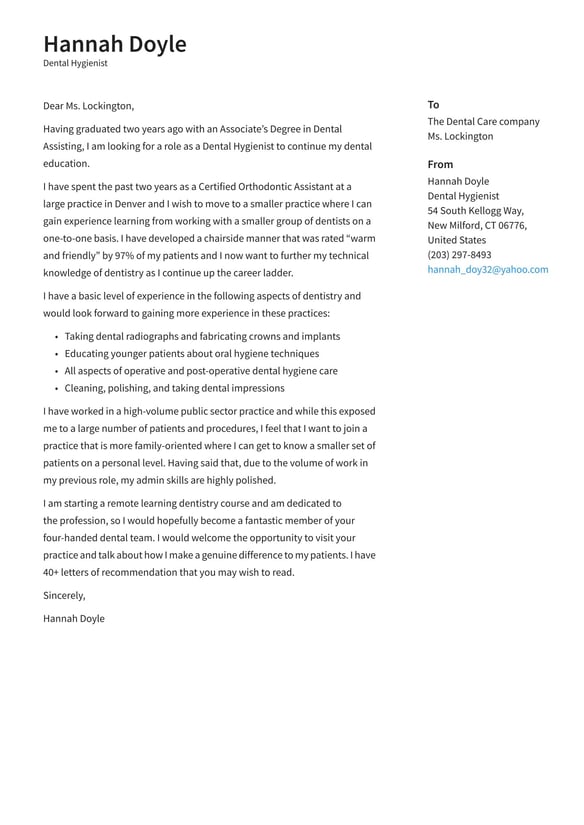 Dental Hygiene cover_letter example