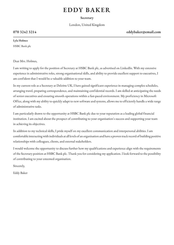Secretary cover_letter example