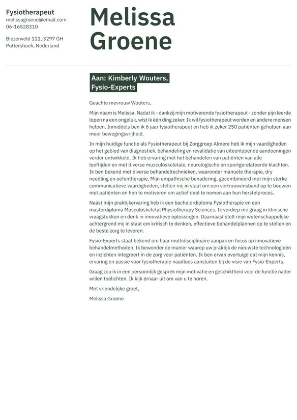 Fysiotherapeut cover_letter example