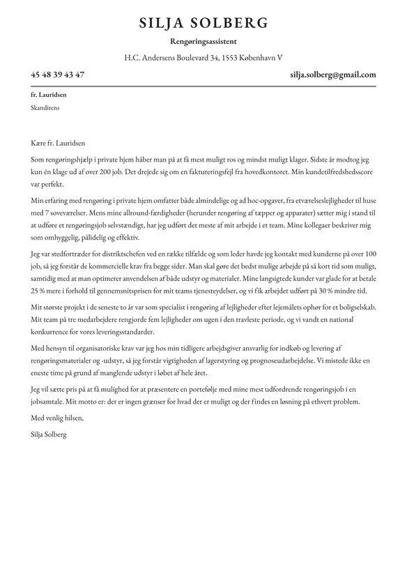 Rengøringsjob cover_letter example