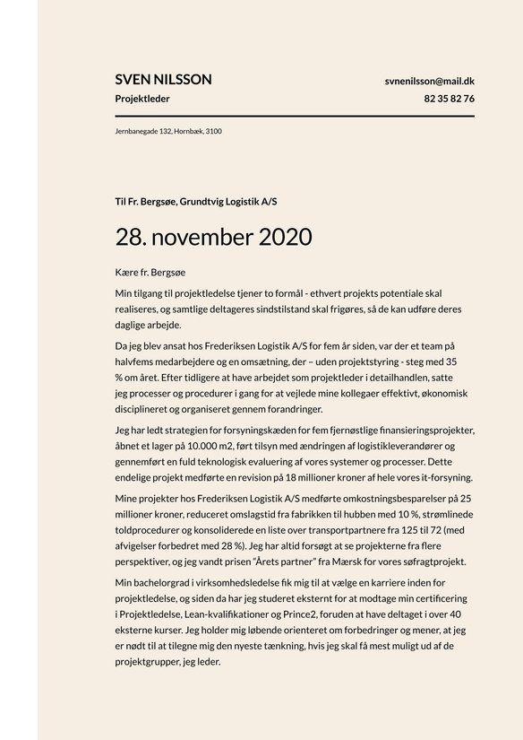 Projektleder cover_letter example