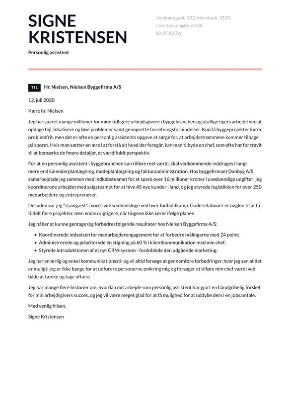 Personlig Assistent cover_letter example
