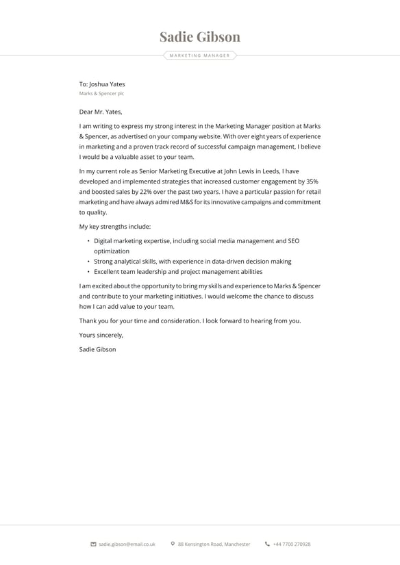 Marketing Manager cover_letter example
