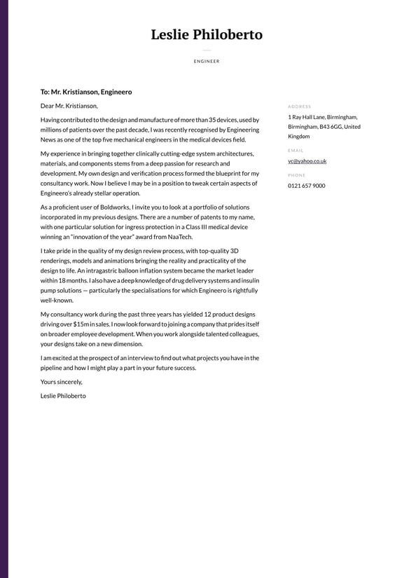 Engineering cover_letter example
