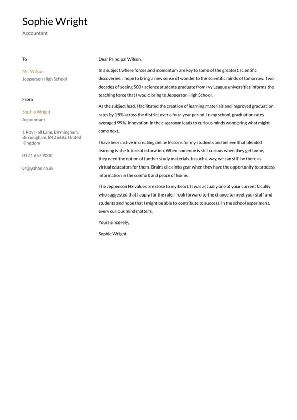 Teacher cover_letter example