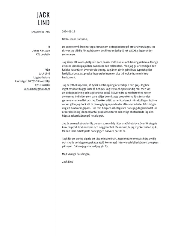 Lagerarbetare cover_letter example
