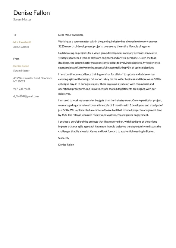 Scrum Master cover_letter example