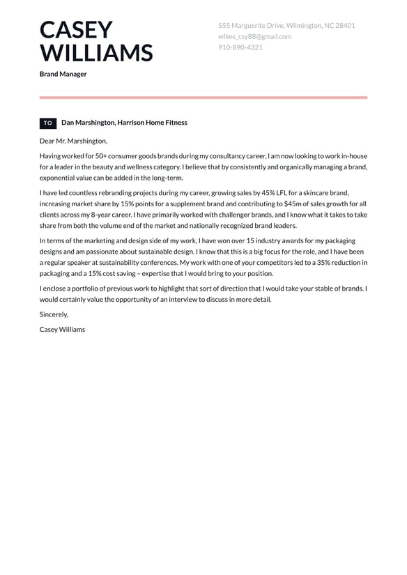 Brand Manager cover_letter example