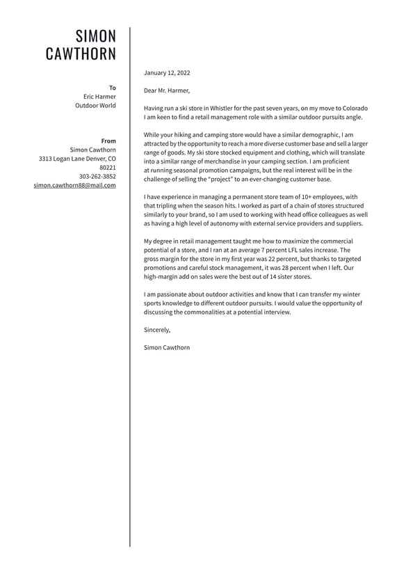 Store Manager cover_letter example