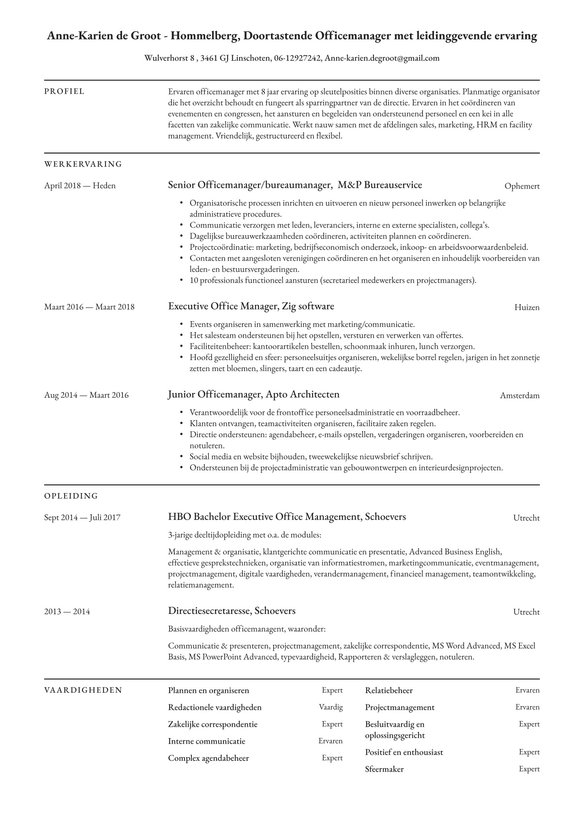 Office Manager resume example