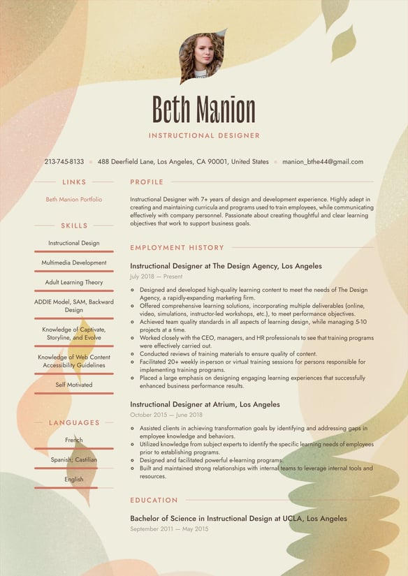 Instructional Designer resume example