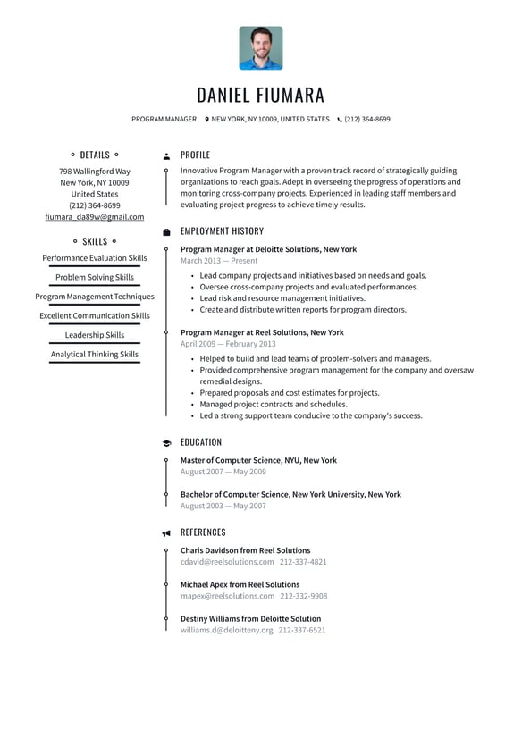 Program Manager resume example