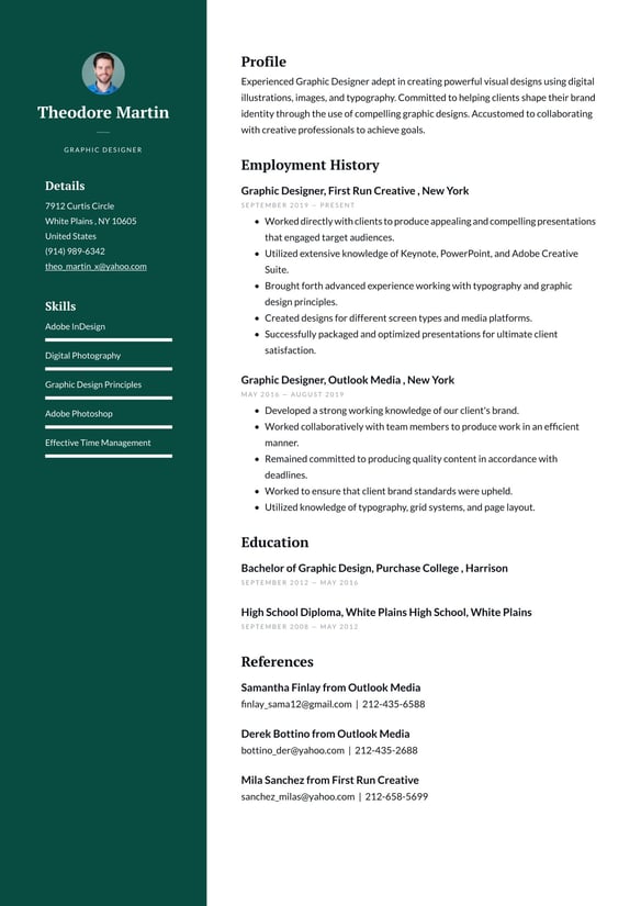 Graphic Designer resume example