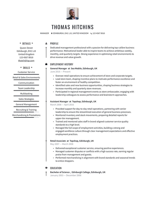 Manager resume example