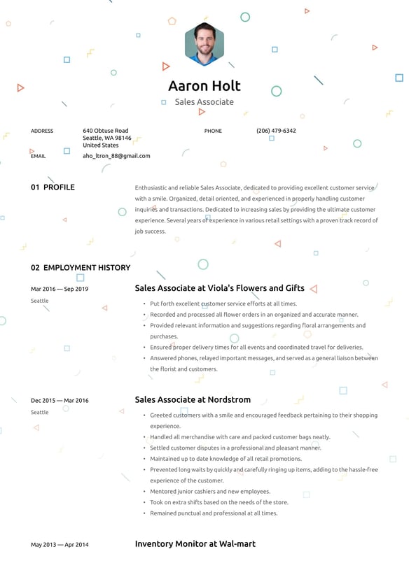 Sales Associate resume example