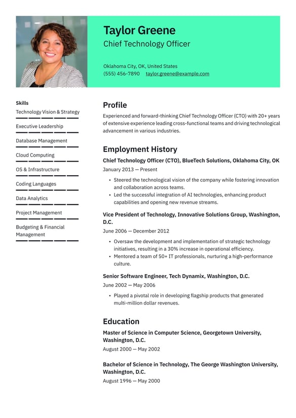 CTO resume example